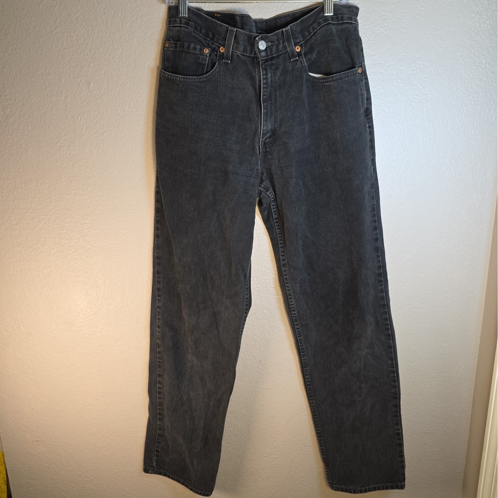 Vintage 90s Levis 550 Jeans Black Relaxed Fit Tapered Denim USA Made Mens 33x34